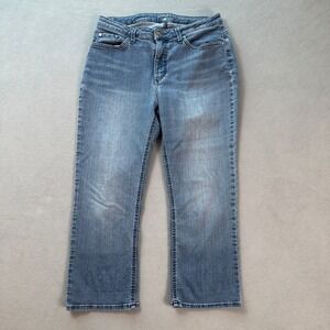 Lee Riders Midrise Curvy Capris Jeans Womens 10 29 Blue Denim Stretch Bootcut